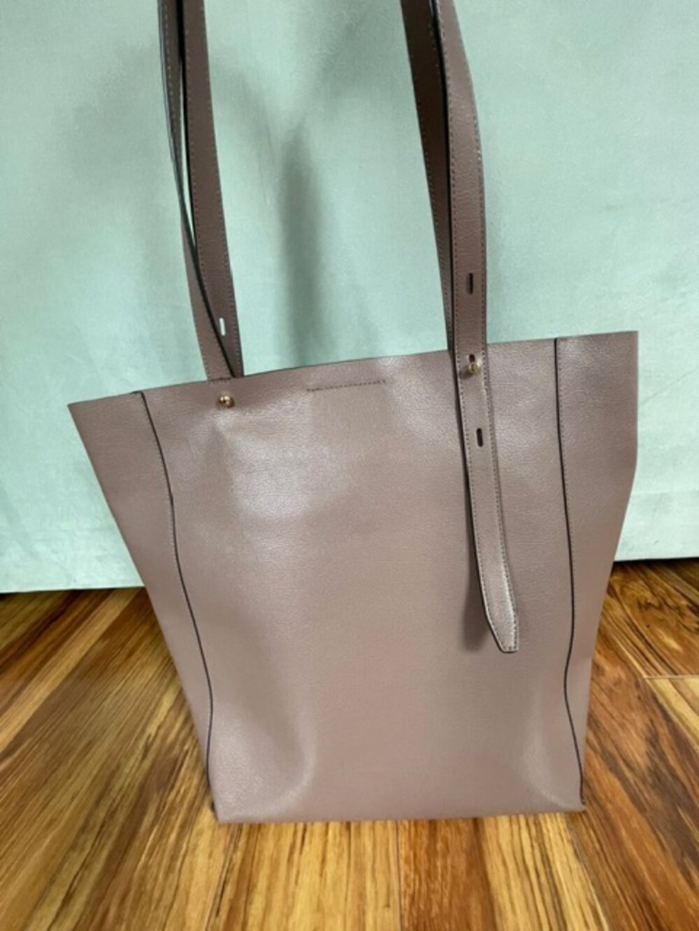 The Rebecca Minkoff Women's Stella Leather Tote Bag in Brown is a stylish and sp - Picture 3 of 12